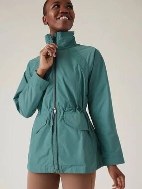 NWT Athleta Westerly Jacket Size M Deep Ocean Teal Fall Windbreaker